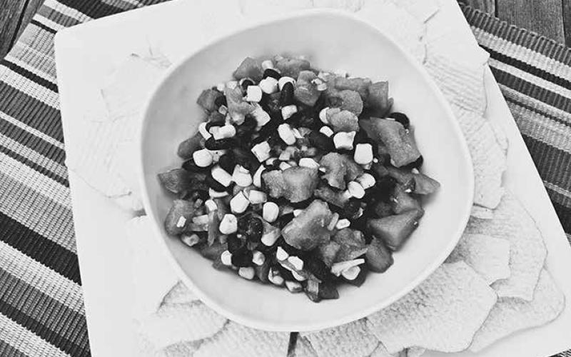 This watermelon, black bean and corn salsa makes a fiber-rich, colorful addition to a picnic menu. (NDSU photo)