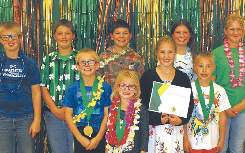 Top Static Club – Mountain Movers – front row (L-R) Silas Norrell, Kiara Norrell, Charlie Heck, Ramsey Heck; back row: Levi Norrell, Oscar Hunter, Colt Creau, Chloe Hunter, and Stella Norrell.
