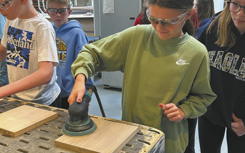 Students got an opportunity for hands-on experience at Woodside Industries. Submitted photo