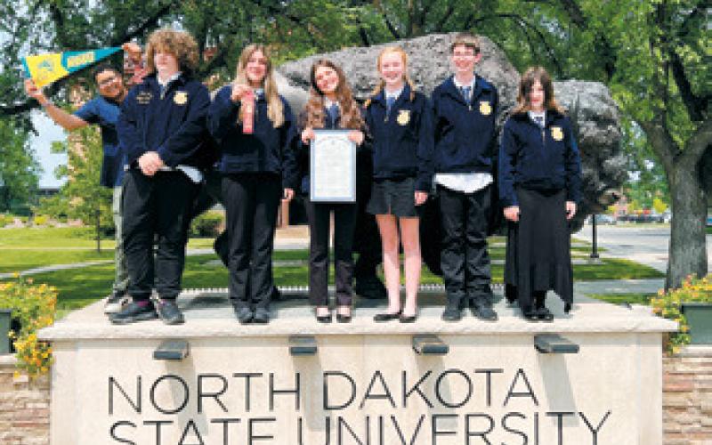 From left to right: Jeremiah Johnson, Austin Hoselton, Mackenzie Sherrill, Mikayla McCoy, Peyton Larsen, Jonah Rarick, and Brooklyn Petersen. Photo by Adam Riddle.