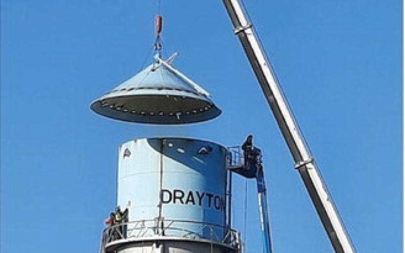 Drayton water tower taken down