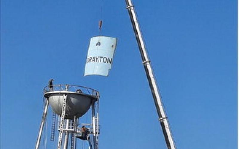 Drayton water tower taken down