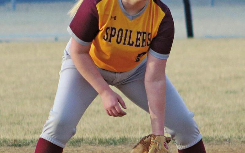 Hailey Berg gets ready to field a grounder. Photo submitted by Kerri Stegman Stats provided by Wayne Stegman
