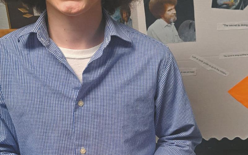 Erich Hoyles portrayed Bob Ross during the Living History Museum. Photo by Christine Jensen