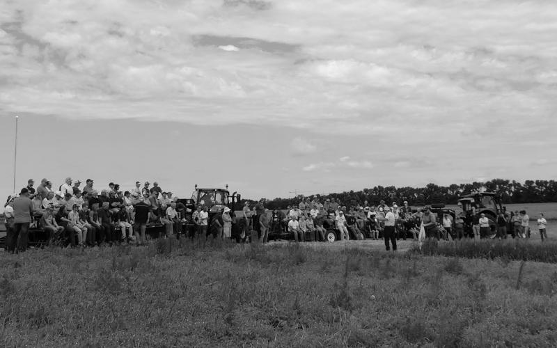 Farmers, crop advisers and others attend NDSU's North Central Research Extension Center Field Day. NDSU photo