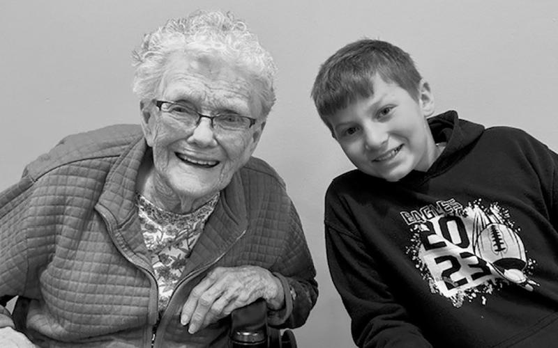Georgie and pen pal Hudson. Submitted Photo.