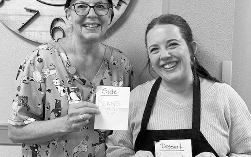 Winner of the side dish category, Nancy Belanus and the winner of the dessert category, Kelsey Buechler. Submitted photo.