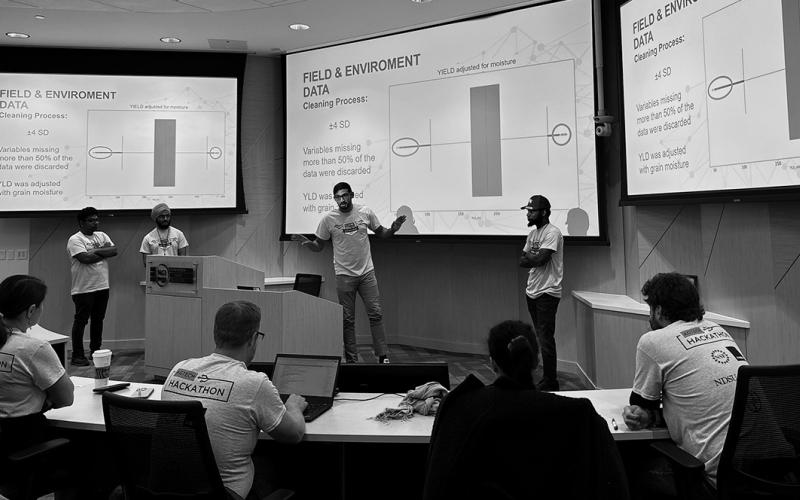 Teams will work intensively over the course of the event, culminating in final presentations, during which solutions will be evaluated based on scientific rigor, creativity and clarity. (NDSU photo)