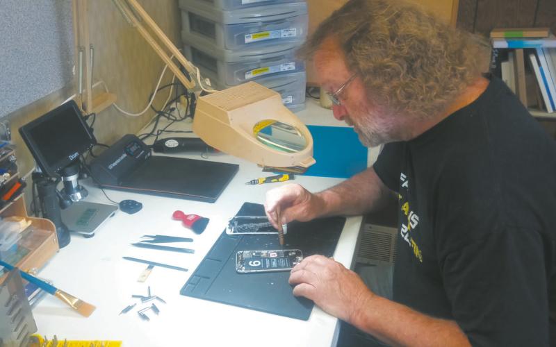 Giles, who has been operating TGTECH out of his home has moved into a downtown Drayton location. Photo by Christine Jensen