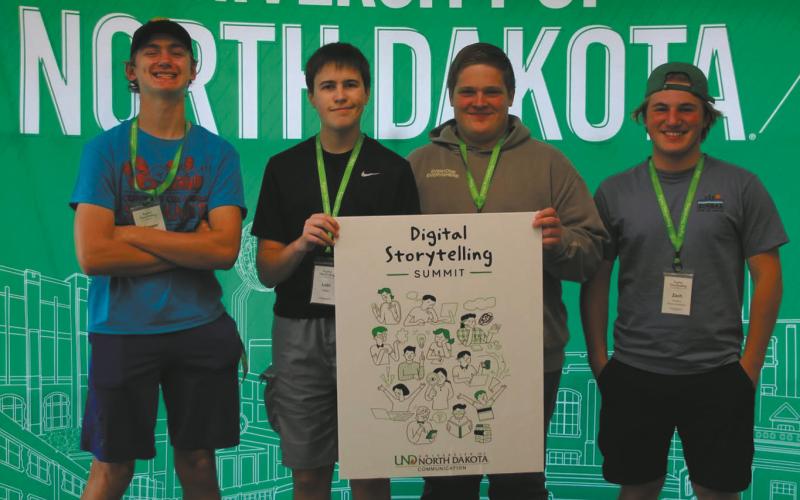 Loki, second from the left attended the School of Communication digital story telling summit held at the University of North Dakota. He learned a great deal and had hands on experience while also meeting new friends. Submitted photo