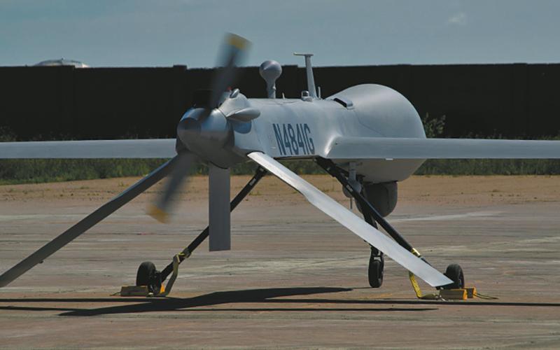 The General Atomics Predator has a top speed of 135 mph. UND photo