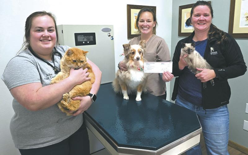 Pictured from left to right: Allie Fraser– Vet Tech, Dr. Carla Gilbertson, and Lori Kalliokoski- Office Manager and Coordinator. Submitted photo