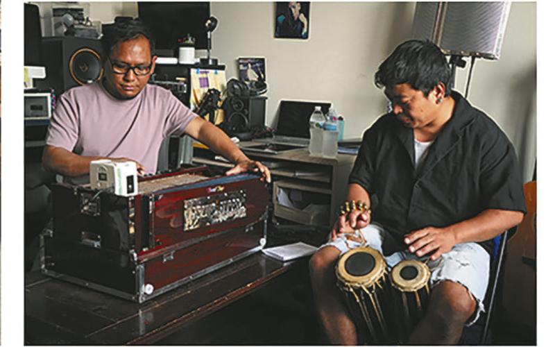 L to R: Saddle by apprentice Lavy Steiner, rural Belfield, ND; Bhutanese music with Damber Subba and apprentice Shabir Rai, Fargo; Master of Ma’di beadwork, Janee Kareyo, Grand Forks, ND