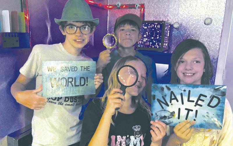 Escape Room winners: Suttyn Halvorson, LeAnn Borgen, Arjay Boll, Ethan Boll. Photo by Rob Boll