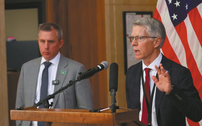 Interim Health and Human Services Commissioner Pat Traynor discusses how the state is working to fund a federal assistance program for new mothers and young children during the federal government shut down. Photo by Mary Steurer/North Dakota Monitor