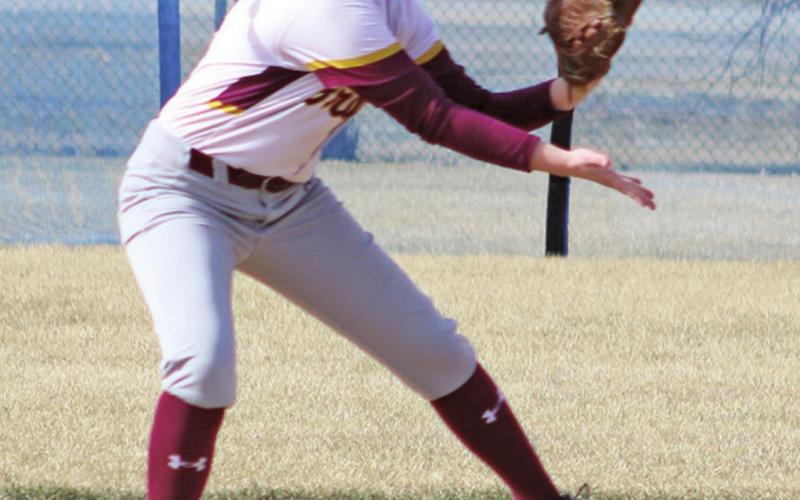 Kasey Stegman fields a ball. Photo submitted by Kerri Stegman Stats provided by Wayne Stegman
