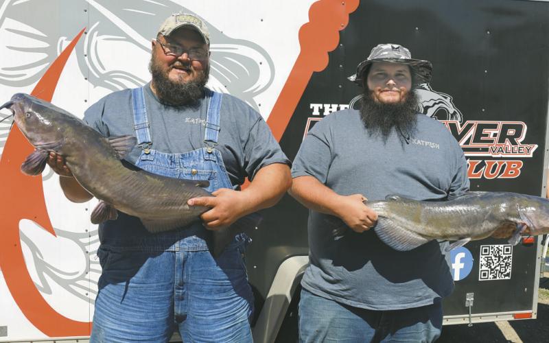 Having tied for 12th place in last year’s tournament, Tony Burnside’s and JT “Porkchop” Lloyd’s heaviest fish tipped the scale at 22.71 and 17.65 pounds earning them third place this year. Photo by Rob Boll