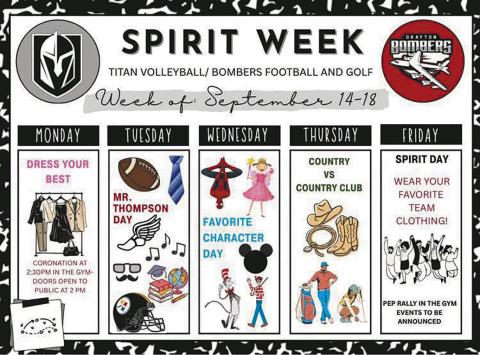 Spirit Week set for Sept. 14
