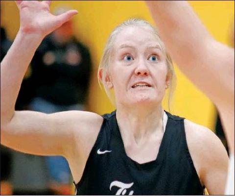 Megan Lorton guards Julia Sveen Monday night in Park River during the Aggie Titan double header in Park River. VNV Photo by Lesa Van Camp
