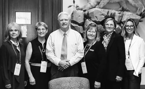 Senator Hoeven with ND CWA Members. Photo by Linda Thorson.