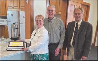 Kris Heine, Steve Vining, and Roger Anderson, current parish president. Submitted photo.