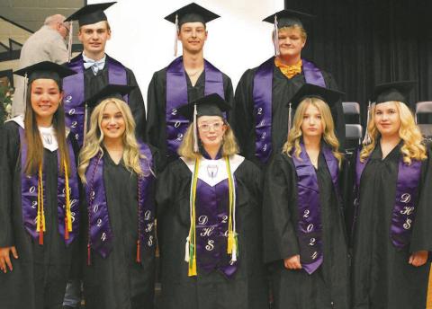 Back L to R: Grant Vold, Gavin Ryan, Bryce Wimpgheimer Front L to R: Hailey Berg, Claire Thompson, Siobhan Kissee, Emily Jerome, Natasha Knudson. Photo by Andrea Johnston