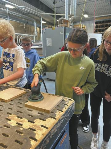 Students got an opportunity for hands-on experience at Woodside Industries. Submitted photo