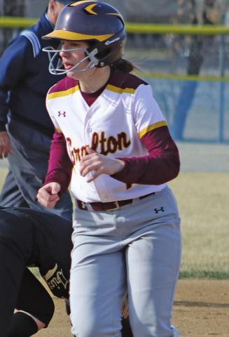 Kiara Aasaand running the bases. Photo submitted by Kerri Stegman Stats provided by Wayne Stegman