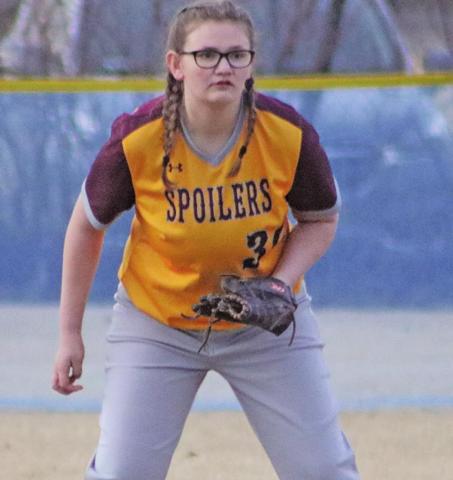 Ally Van Camp in the outfield. Photo submitted by Kerri Stegman Stats provided by Wayne Stegman