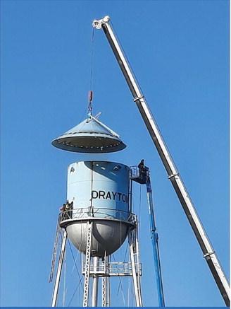 Drayton water tower taken down