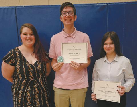 L-R: Stephanie Kissee, Jonah Rarick and Brooklynne Petersen. Photo by Jamie Rarick