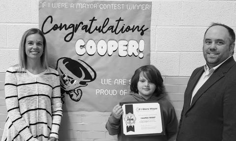 Cavalier Mayor Lacey Hinkle, Cooper Berry and ND League of Cities Exeutive Director Matt Gardner. Submitted photo