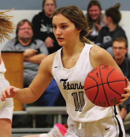 Jacey Nelson brings the ball up the court in action Cavalier last week. Photo provided by DHS Darla Hoyles