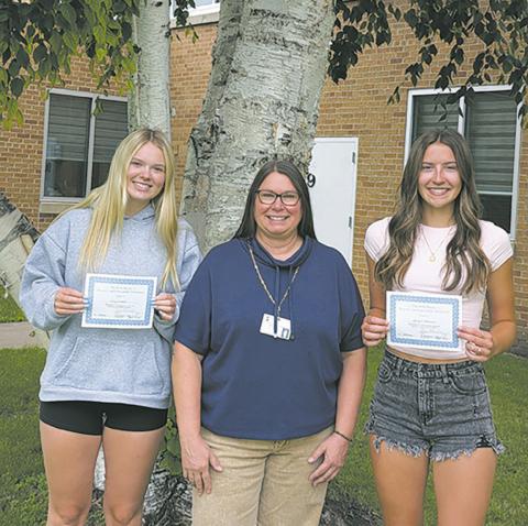 Jacy Fraser (left) is pictured with Becky Coffield, PCMH Foundation Director (center) and Jaelyn Johnson (right). Submitted photo
