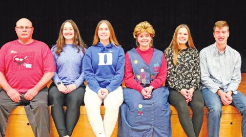 Pictured left to right: Wayne Stegman, Madison Hermanson, Kiara Aasand, Aliyah Bartels, Kasey Stegman, and Damian Pokrzywinski. Photo submitted by Drayton Public School