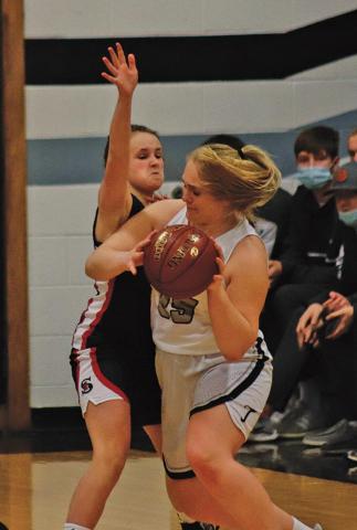 Ella Kittelson tries to get around a Spartan player during Saturday afternoon’s contest in Edinburg. VNV Photo by Lesa Van Camp