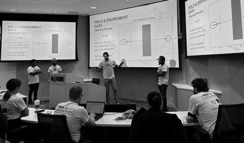 Teams will work intensively over the course of the event, culminating in final presentations, during which solutions will be evaluated based on scientific rigor, creativity and clarity. (NDSU photo)