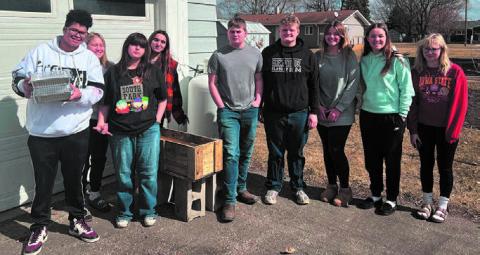 In honor of National Ag Week, Mr.Riddle’s Ag Power Class constructed garden boxes for the community. They wanted to send a sincere thank you to Randy Corrick for supplying the wood. Submitted photo.