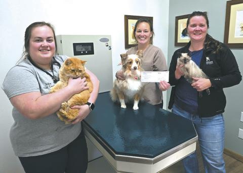 Pictured from left to right: Allie Fraser– Vet Tech, Dr. Carla Gilbertson, and Lori Kalliokoski- Office Manager and Coordinator. Submitted photo