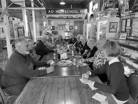 A welcoming event was held at the 10th Hole Gardar Country club. Photographed (L- R) Robert Olgeirson, Leslie Geir, Curtis Olafson, John H. Johnson, Kristín Jóhannsdóttir, Hörður Gunnarson, Kathy Thorlakson, Susan Sigurdson Powers, Judy Geir, Richard Geir and Sandy Wright. Submitted photo