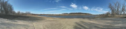 The mighty Red River of the north as seen at the Drayton boat landing Saturday afternoon of last week. Photo by Lyle Van Camp