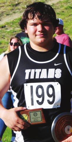 Aiden Hill placed 8th at state in the discuss. Photo provided by Drayton Public School