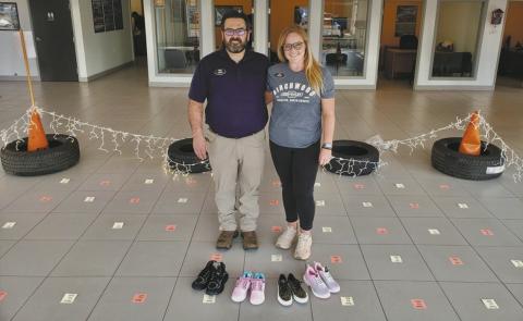 Al &amp; Chris Berry hope to have a “pair for every square” at the end of the shoe drive. Submitted photo