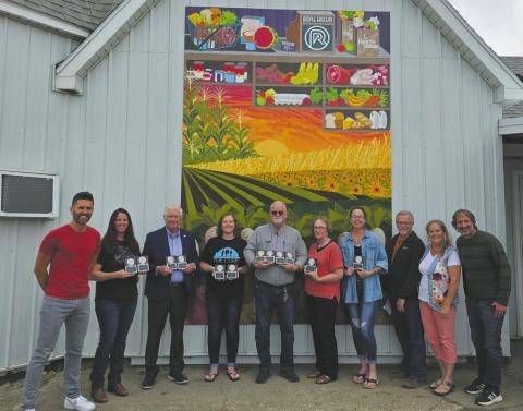 This years Best of the Rendezvous winners in front of the Rendezvous Region sponsored mural in Hoople. Photo courtesy of Rendezvous Region Tourism Council.