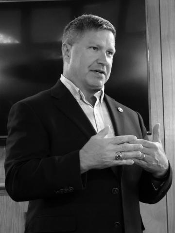 Democratic-NPL U.S. House candidate Trygve Hammer speaks with voters during an event at the North Dakota Kennedy Center on July 30, 2024. Hammer announced he is running for the seat again this year. (Photo by Michael Achterling/North Dakota Monitor)