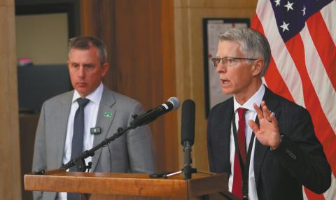 Interim Health and Human Services Commissioner Pat Traynor discusses how the state is working to fund a federal assistance program for new mothers and young children during the federal government shut down. Photo by Mary Steurer/North Dakota Monitor