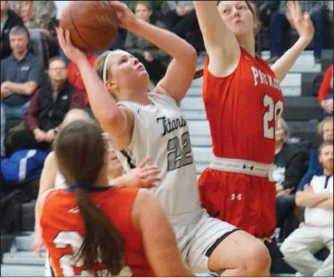 Kasey Stegman puts up a shot in action against MPCG. VNV Photo by Lyle Van Camp