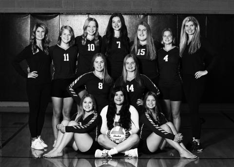 “Members of the 2022 Drayton Valley Edinburg Titans include front, from left, Claire Thompson, Emily Gonzalez and Brooke Gullickson. Row 2: Kiara Aasand and Aleah Pokrzywinski. Back: Assistant coach Sara Gullickson, Alyssa Hoyles, Easton Larson, Elizabeth Fedje, Isabella Douville, Greta Burrell and head coach Jodi Fedje”