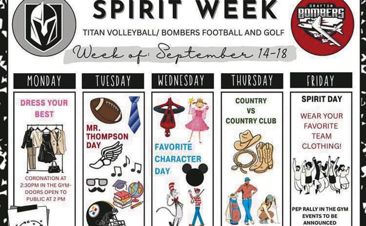 Spirit Week set for Sept. 14
