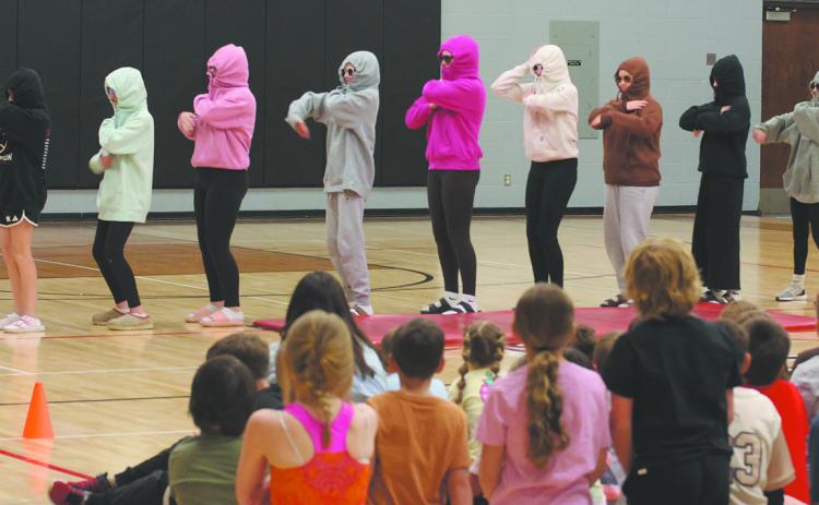 Savannah, Jemma, Marly, Austyn, Molly, Natalie, Marissa, Shea and Brynlee show off their dancing skills during Drayton’s Got Talent. Photo by Jamie Rarick